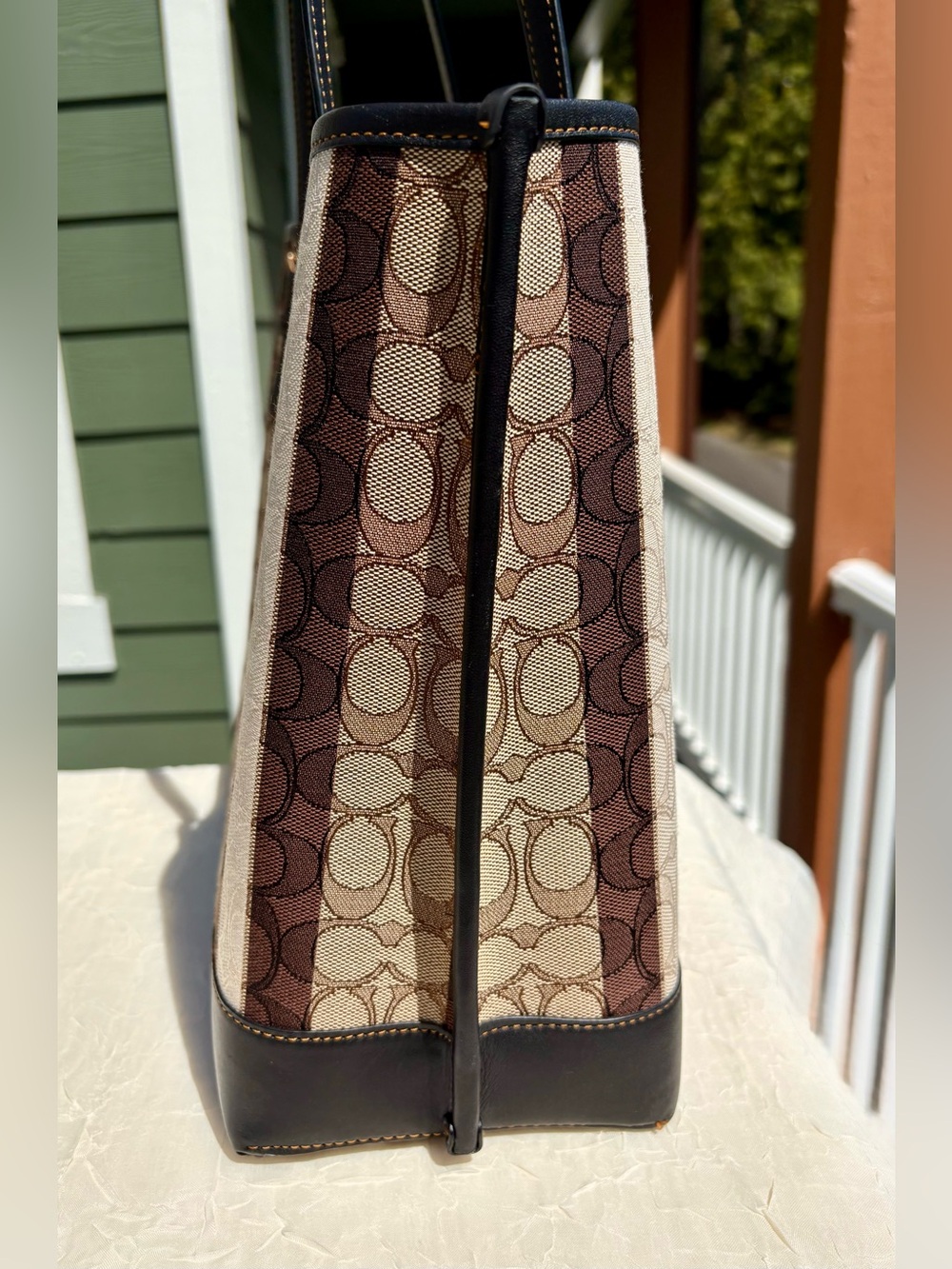COACH Large Mollie Tote Bag
In Signature Jacquard With Stripes C4008 - Picture 3 of 14